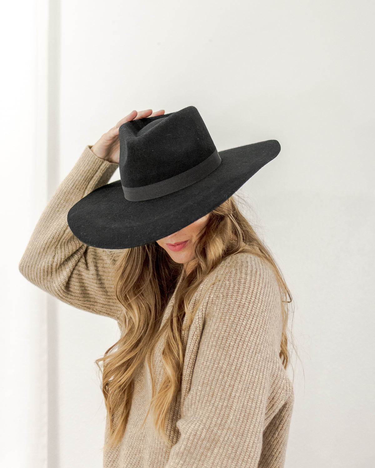 Women's Sustainable Black Wool Rancher Hat | CoCapsules