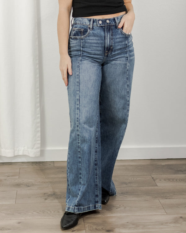 Wide Leg Moto Jeans