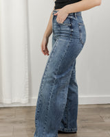 Wide Leg Moto Jeans