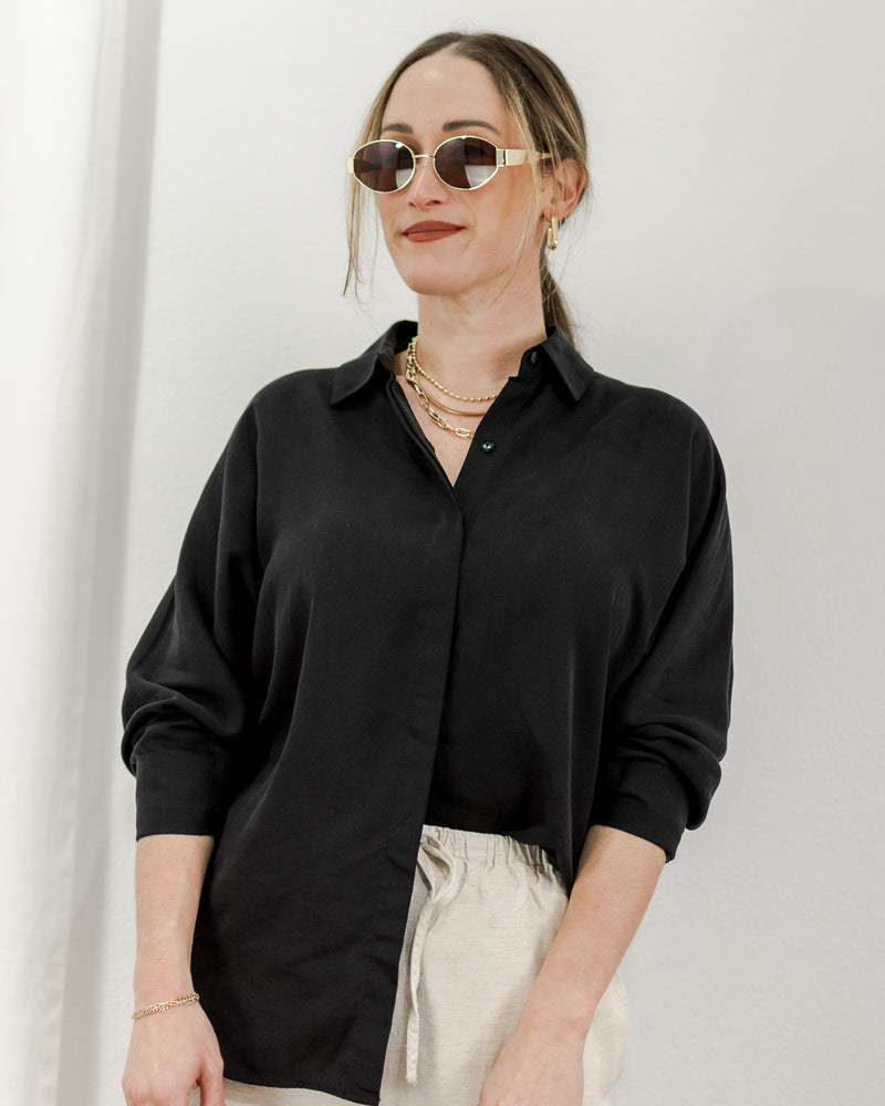 Tencel Button Down - Black