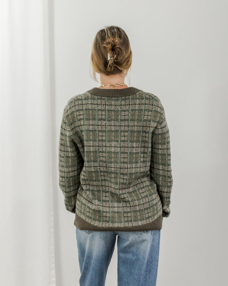 Unisex Plaid Cardigan