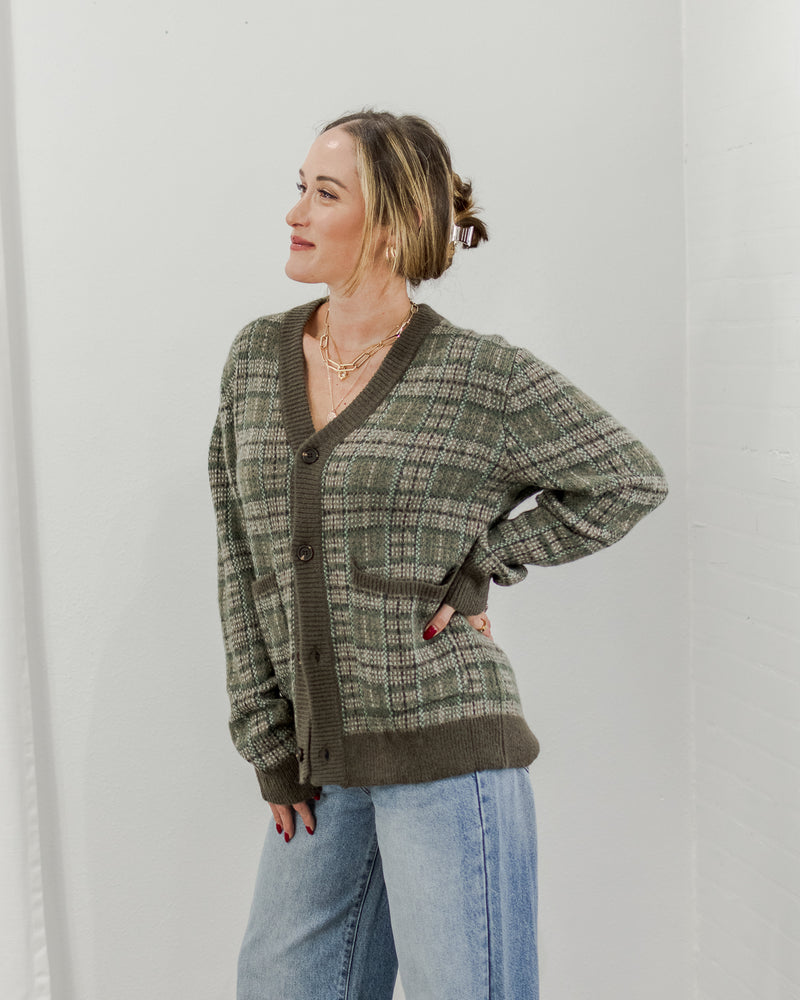 Unisex Plaid Cardigan