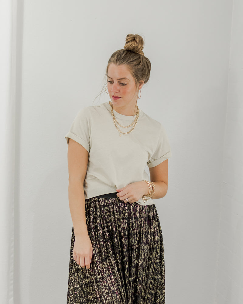 Better Basic Cropped Tee - Tan