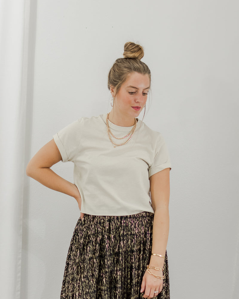 Better Basic Cropped Tee - Tan