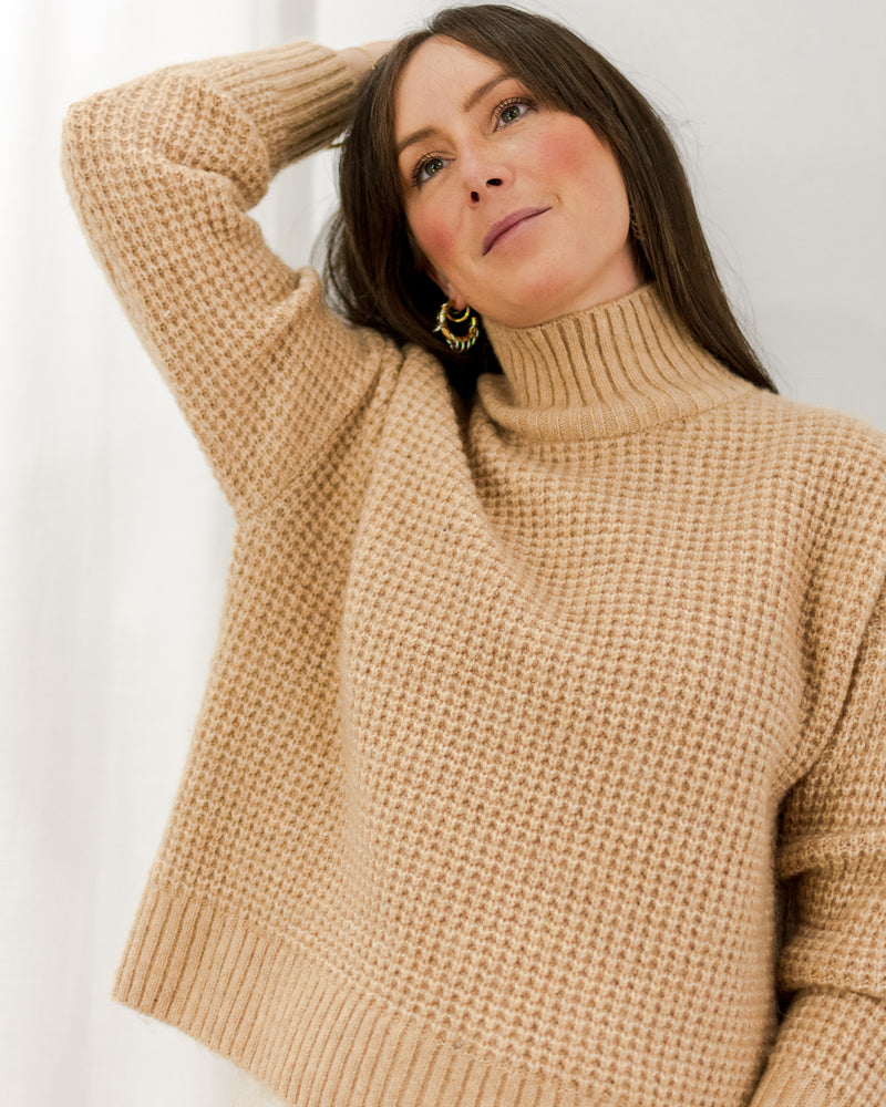 Waffle Mock Sweater