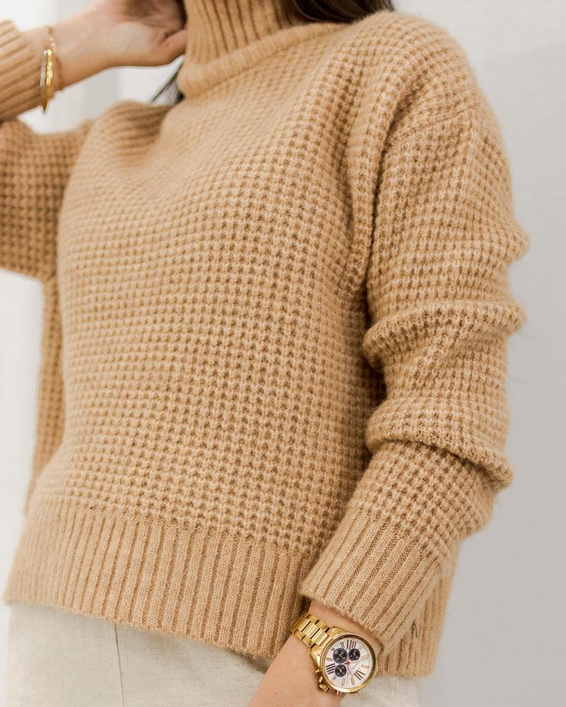 Waffle Mock Sweater