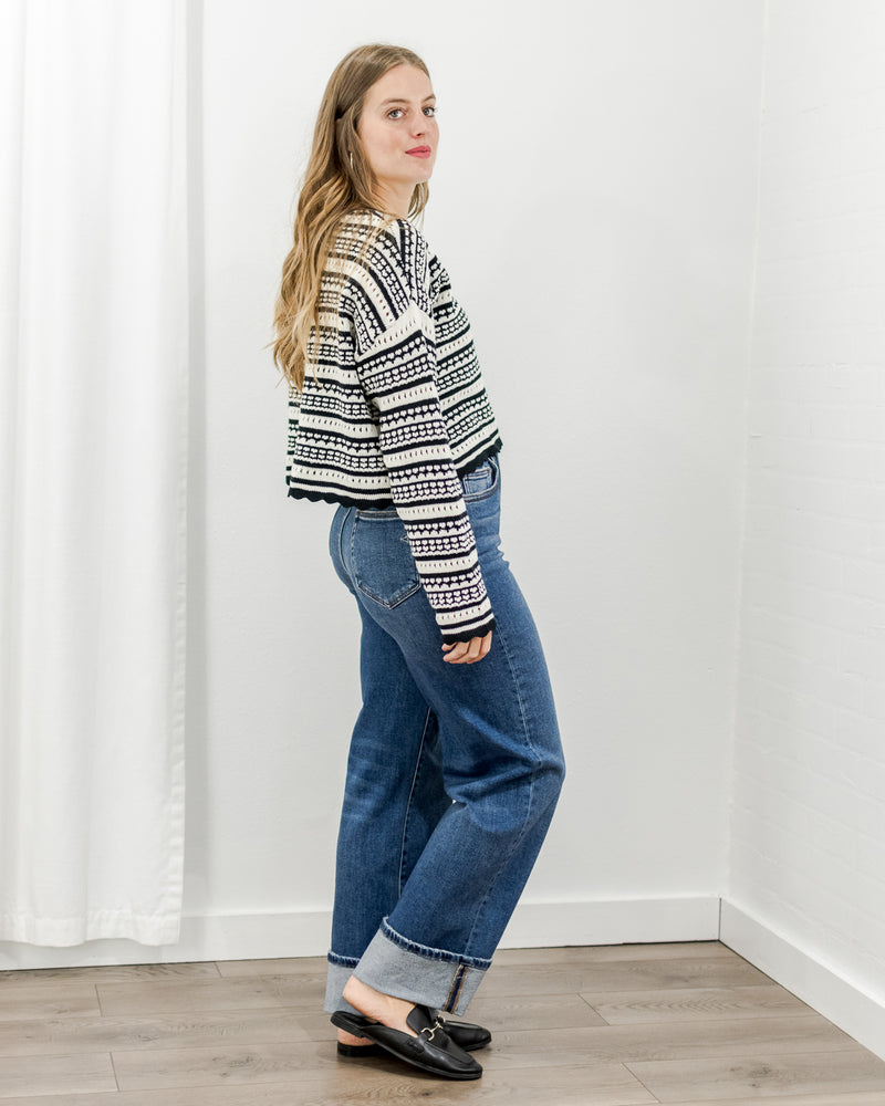 Scallop Stripe Sweater