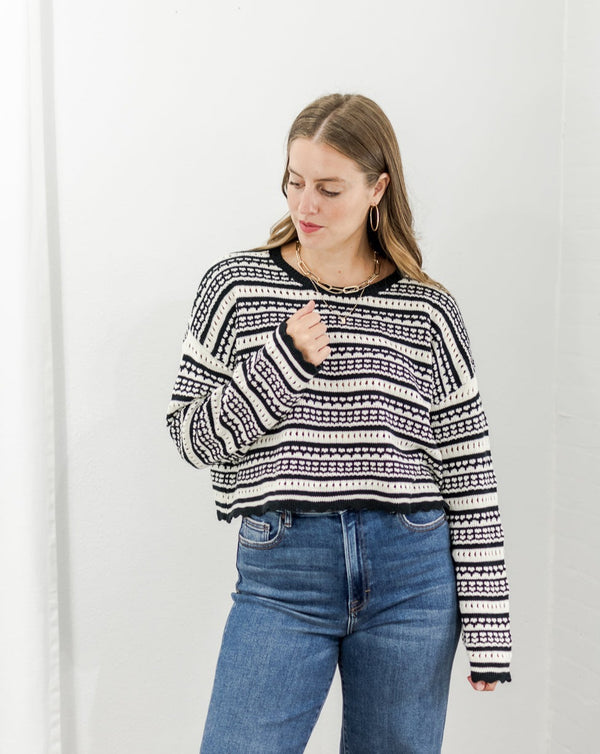 Scallop Stripe Sweater