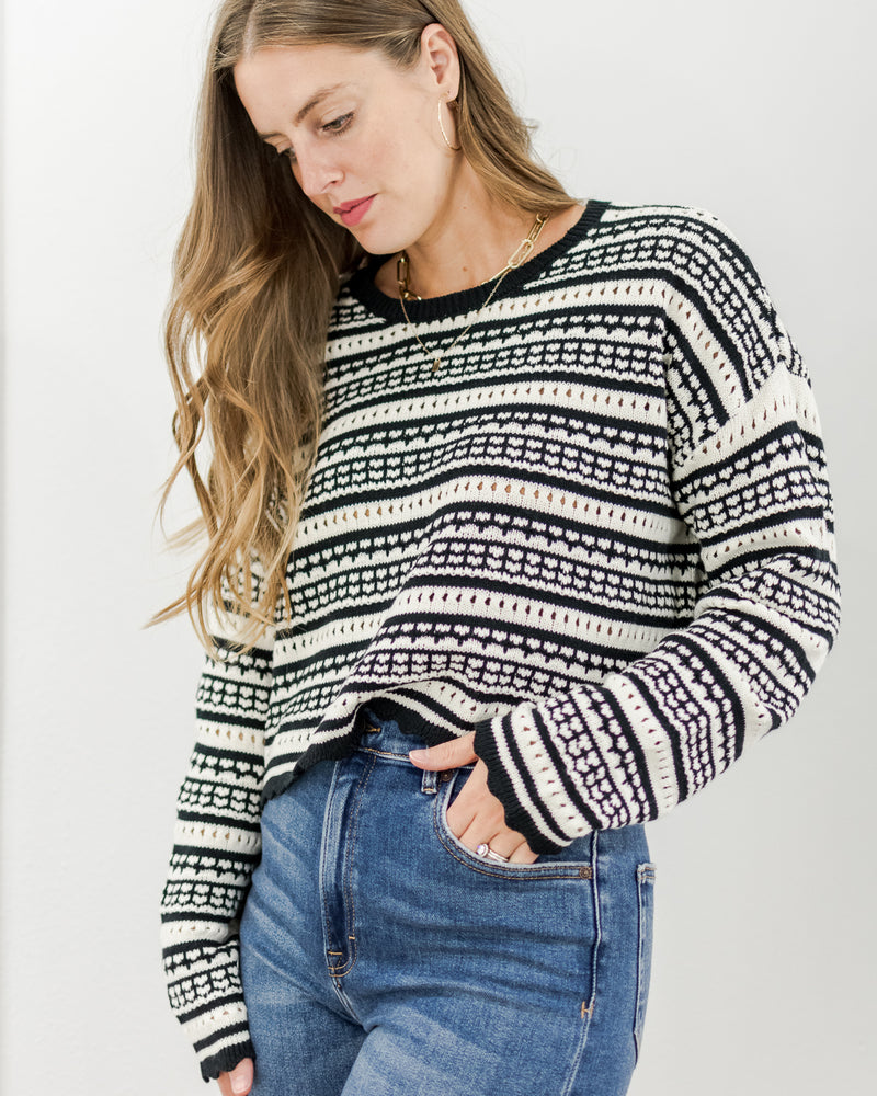 Scallop Stripe Sweater