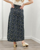 Button Front Floral Skirt