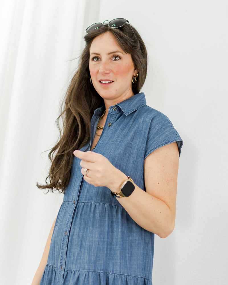  Molly Bracken - Chambray Tiered Dress - CoCapsules