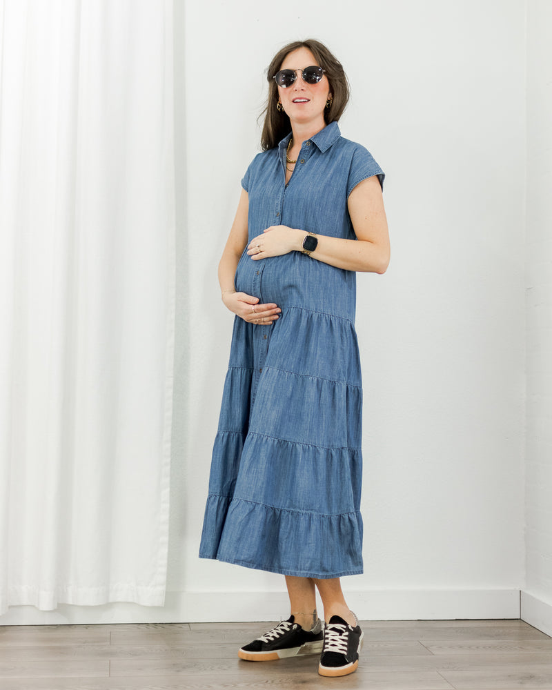  Molly Bracken - Chambray Tiered Dress - CoCapsules