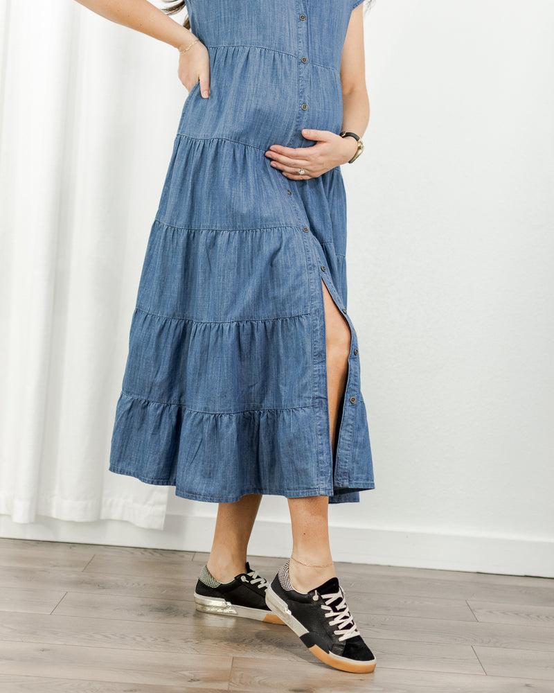  Molly Bracken - Chambray Tiered Dress - CoCapsules